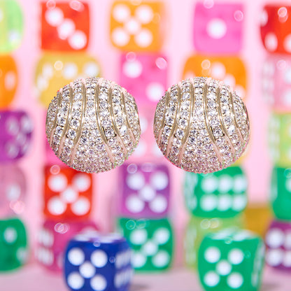 Revel Large Bead Huggie - Diamond