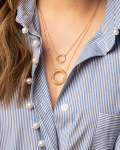 Crew Small Circle Pendant Necklace - Tsavorite & Diamond