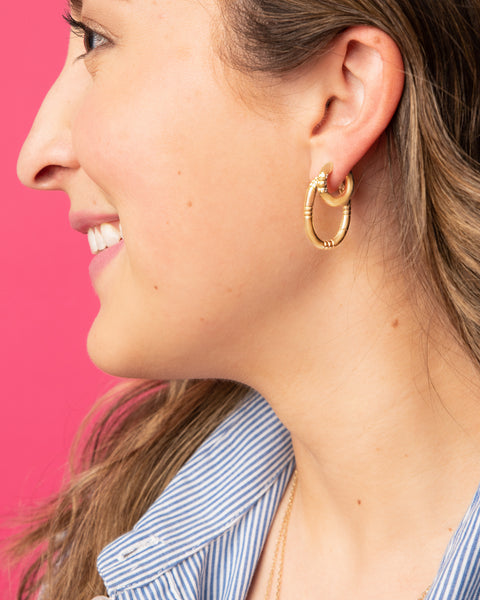 Crew Oval Small Hoop Earring - Diamond