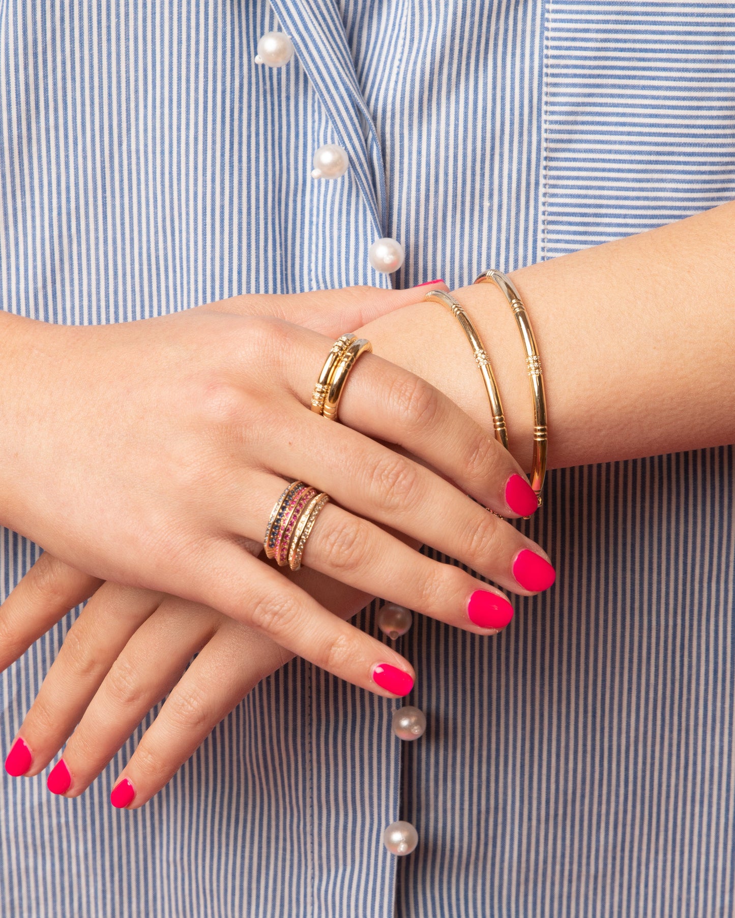 Crew Stacking Ring - Pink Sapphire & Diamond