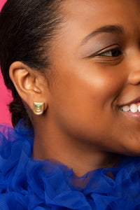 The Edge Ribbed Party Stud Earring