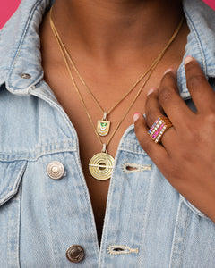 The Edge Tapered Stacking Ring - Blue Sapphire