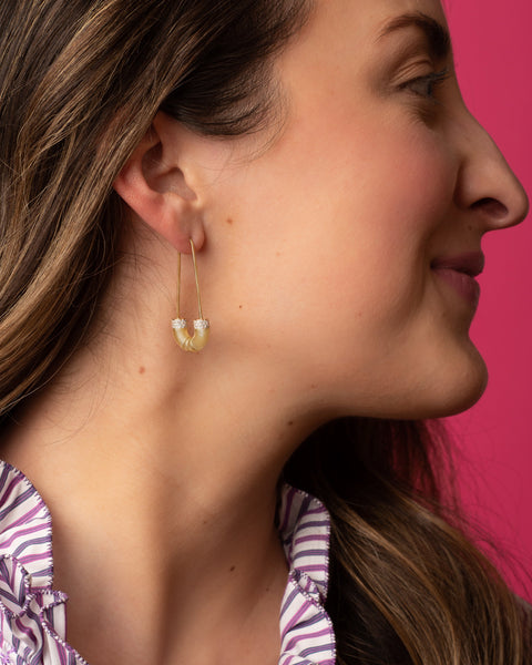 Crew Tube Earring - Tsavorite & Diamond