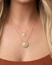 Load image into Gallery viewer, Evolve Large Disk Pendant Necklace - Emerald
