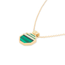 Load image into Gallery viewer, Spark Octagon Pendant Necklace - Malachite &amp; Diamond
