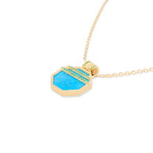 Load image into Gallery viewer, Spark Octagon Pendant Necklace - Turquoise &amp; Emerald
