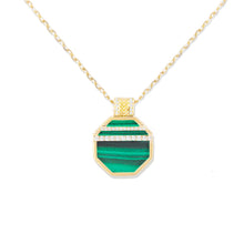 Load image into Gallery viewer, Spark Octagon Pendant Necklace - Malachite &amp; Diamond
