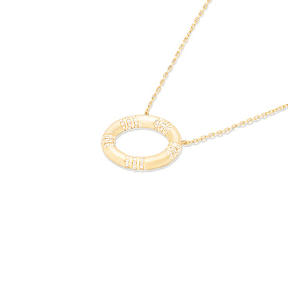 Crew Large Circle Pendant Necklace - Diamond