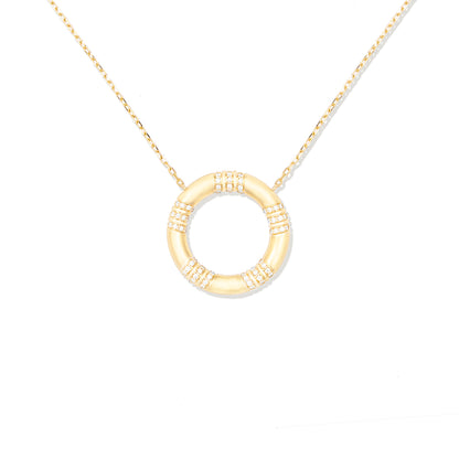 Crew Large Circle Pendant Necklace - Diamond