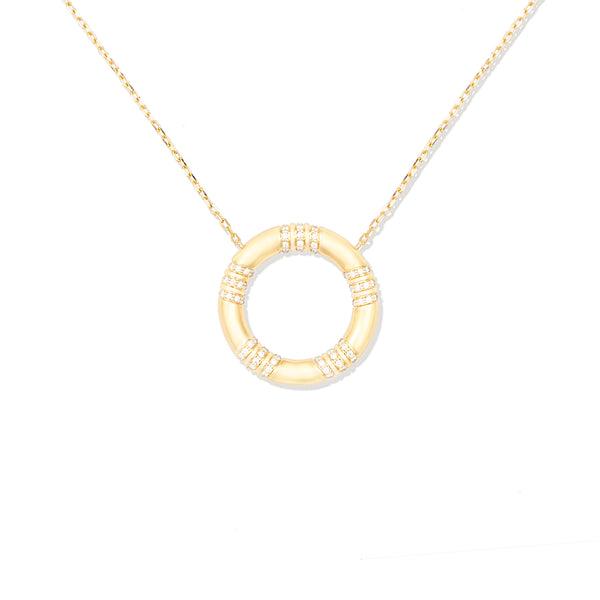 The Crew Large Circle Pendant Necklace - Diamond