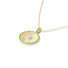 Load image into Gallery viewer, Found Large Disk Pendant - Tsavorite &amp; Opal
