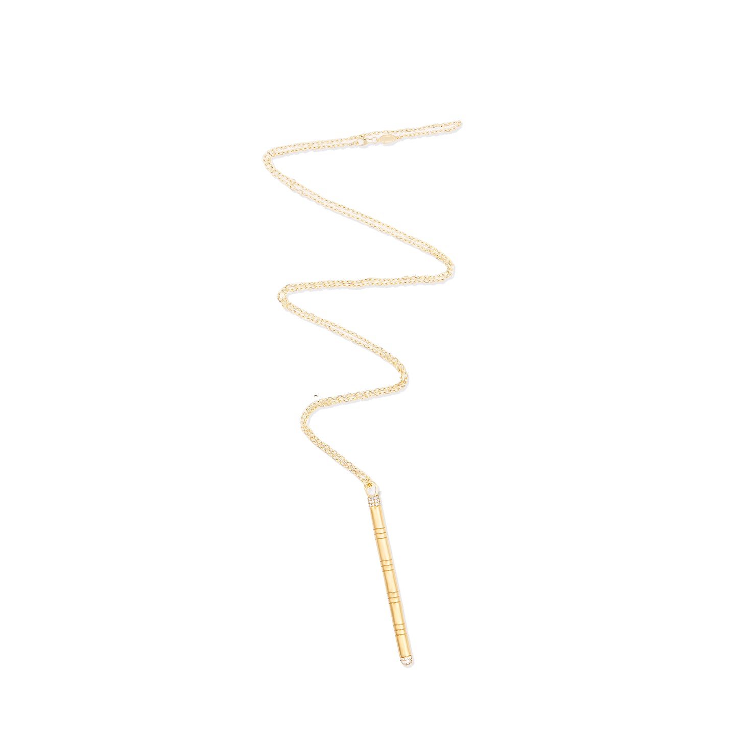 Crew Stick Pendant Necklace - Pink Sapphire & Diamond