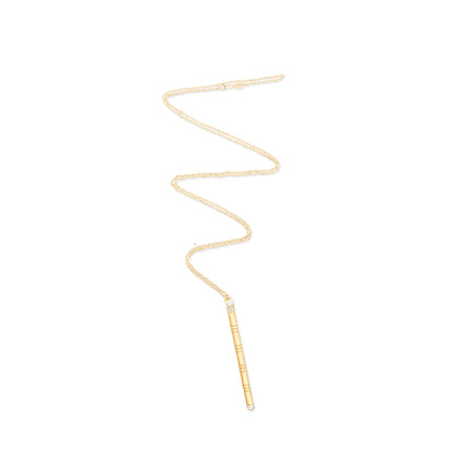 Crew Stick Pendant Necklace - Pink Sapphire & Diamond