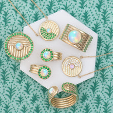 Load image into Gallery viewer, Found Ribbed Cocktail Ring - Opal &amp; Tsavorite
