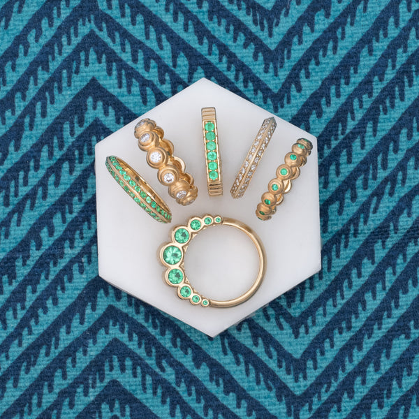 Crew Knife Edge Stacking Ring - Emerald