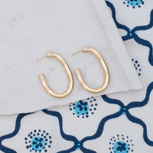 Crew Large Oval Hoop Earring - Diamond