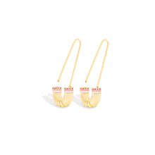 Load image into Gallery viewer, Crew Tube Earring - Pink Sapphire &amp; Diamond
