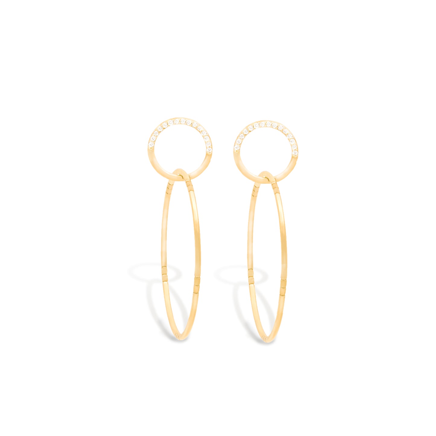 Crew Half Moon Double Hoop Earrings - Diamond