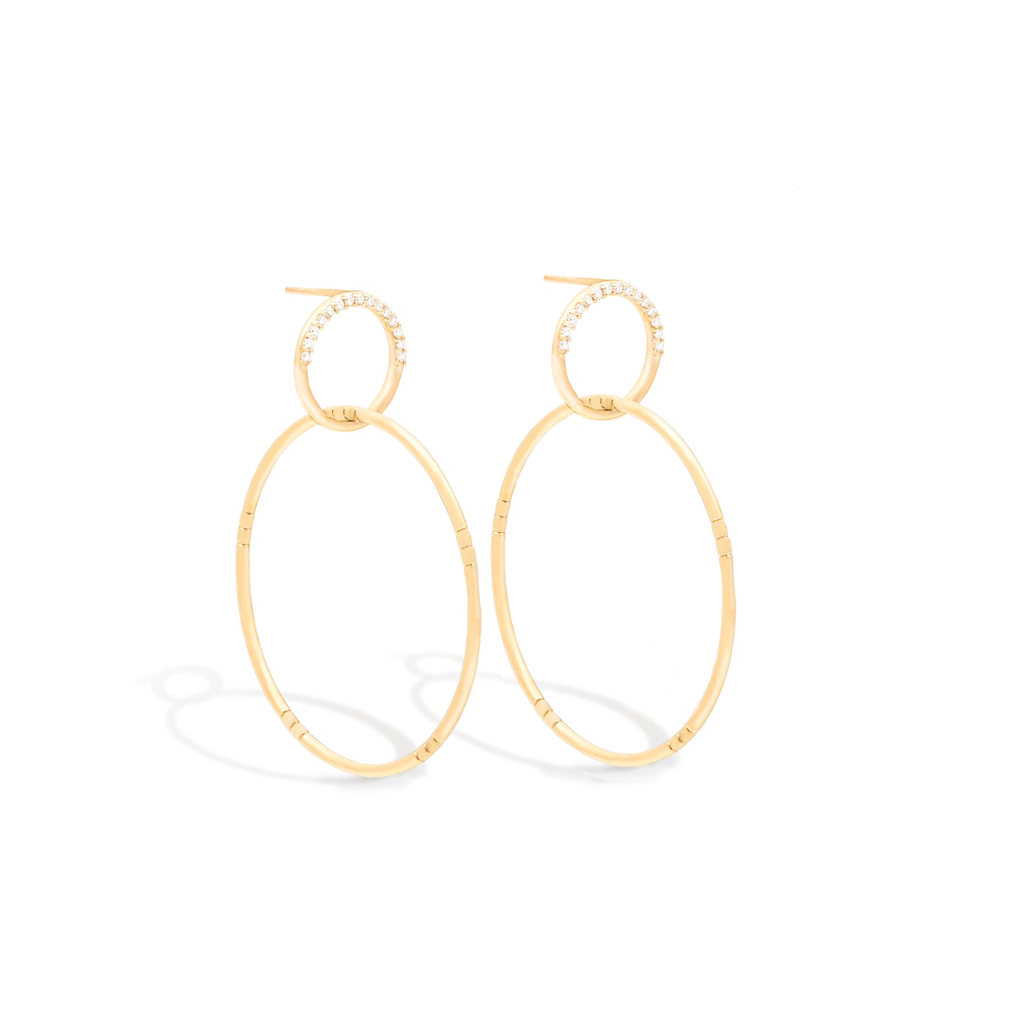 Crew Half Moon Double Hoop Earrings - Diamond