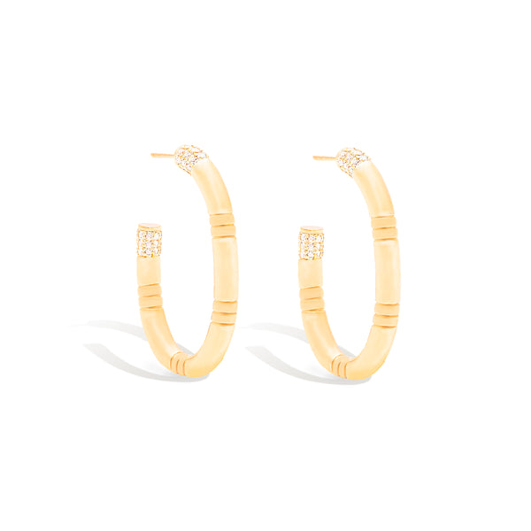 Crew Large Oval Hoop Earring - Diamond