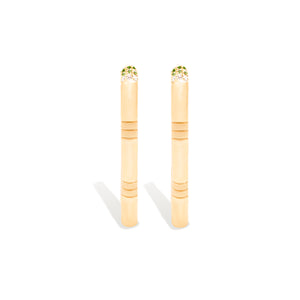 Crew Large Oval Hoop Earring - Tsavorite & Diamond