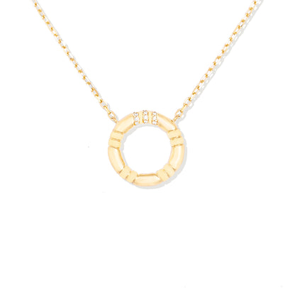 Crew Small Circle Pendant Necklace - Diamond