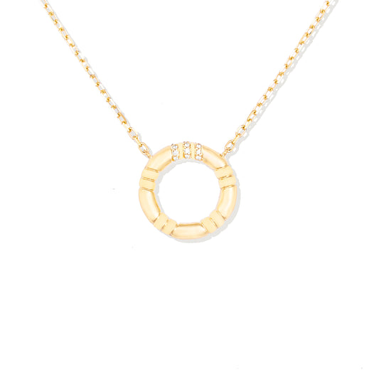 Crew Small Circle Pendant Necklace - Diamond