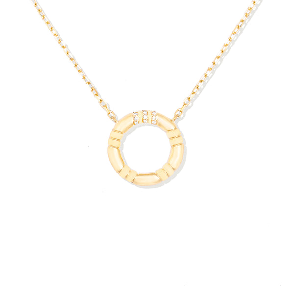 The Crew Small Circle Pendant Necklace - Diamond