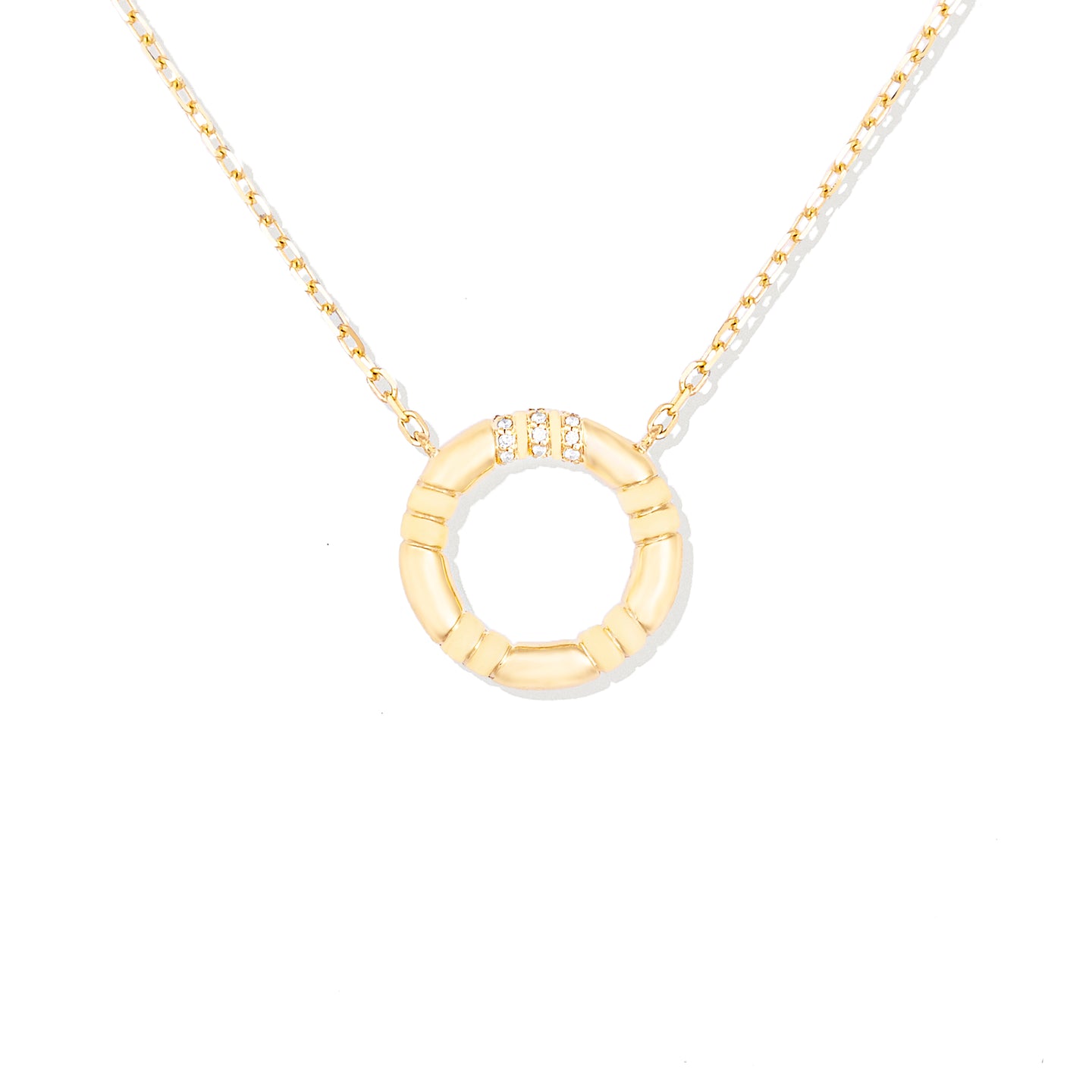 Crew Small Circle Pendant Necklace - Diamond