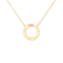 Load image into Gallery viewer, Crew Small Circle Pendant Necklace - Pink Sapphire &amp; Diamond
