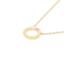 Load image into Gallery viewer, Crew Small Circle Pendant Necklace - Pink Sapphire &amp; Diamond
