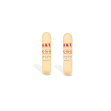 Load image into Gallery viewer, Crew Round Huggie - Pink Sapphire &amp; Diamond
