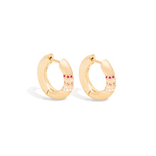 Load image into Gallery viewer, Crew Round Huggie - Pink Sapphire &amp; Diamond
