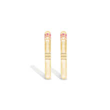 Load image into Gallery viewer, Crew Oval Small Hoop Earring - Pink Sapphire &amp; Diamond
