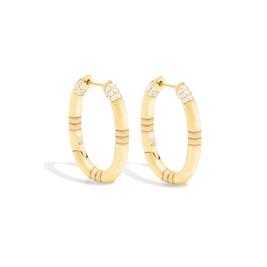 Crew Oval Small Hoop Earring - Diamond
