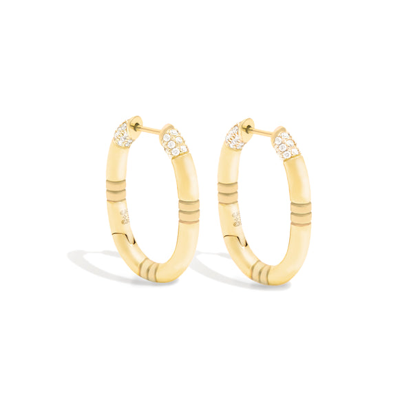 The Crew Oval Small Hoop Earring - Diamond