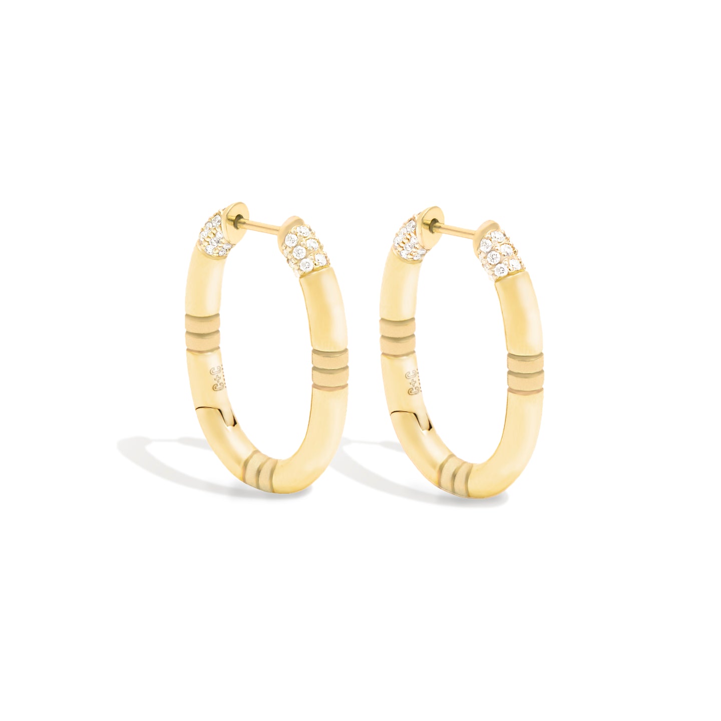 Crew Oval Small Hoop Earring - Diamond