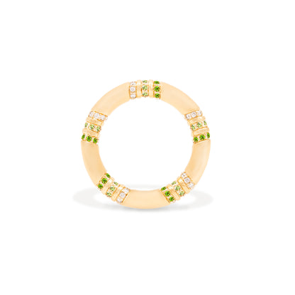 Crew Stacking Ring - Tsavorite & Diamond