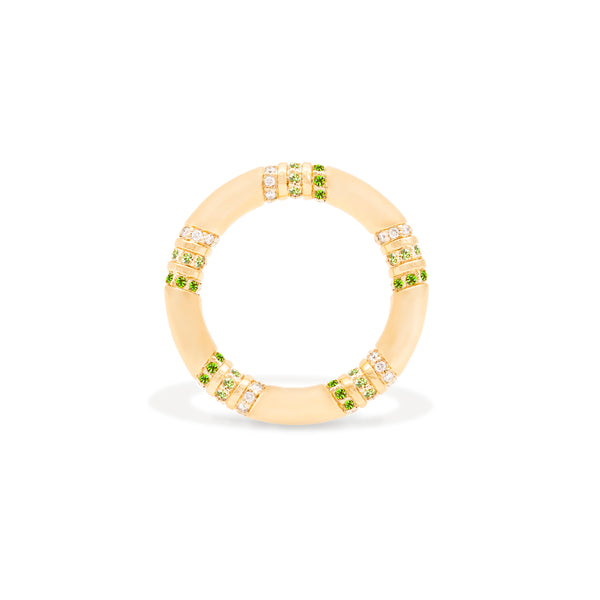 The Crew Stacking Ring - Tsavorite & Diamond