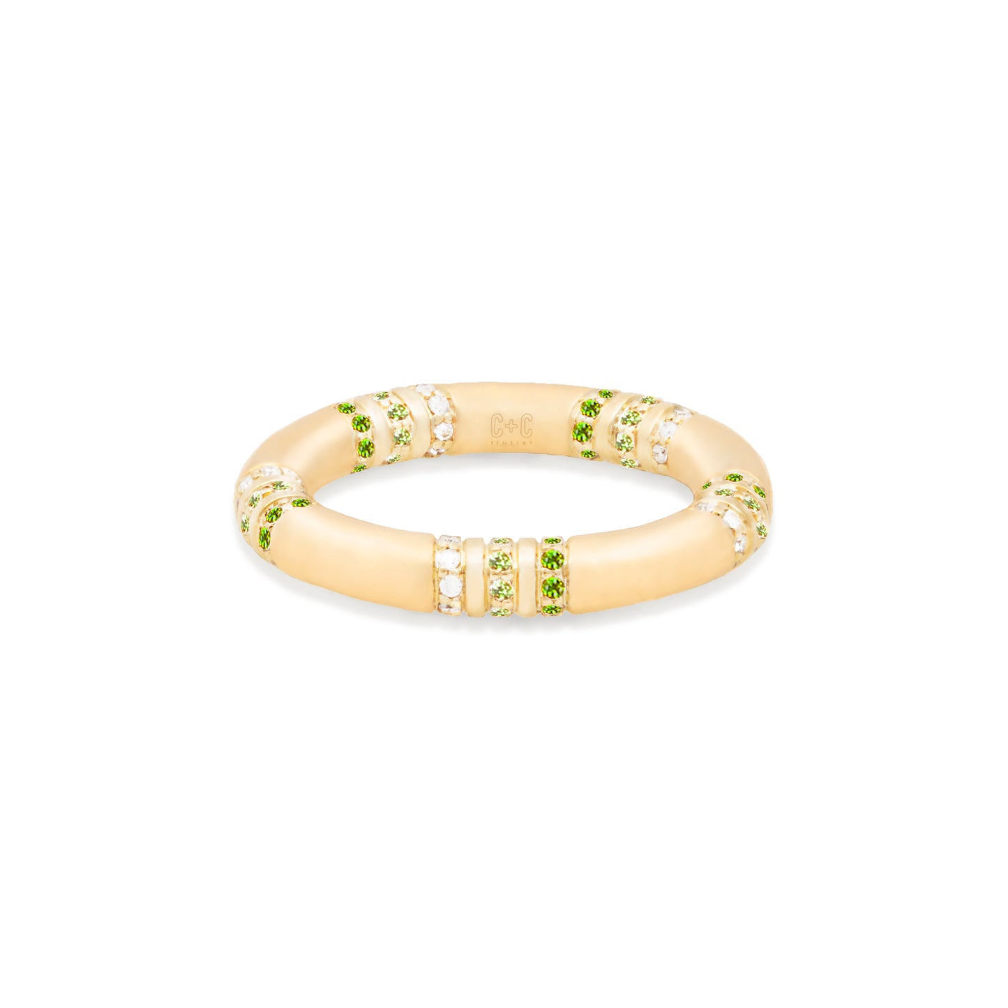 Crew Stacking Ring - Tsavorite & Diamond