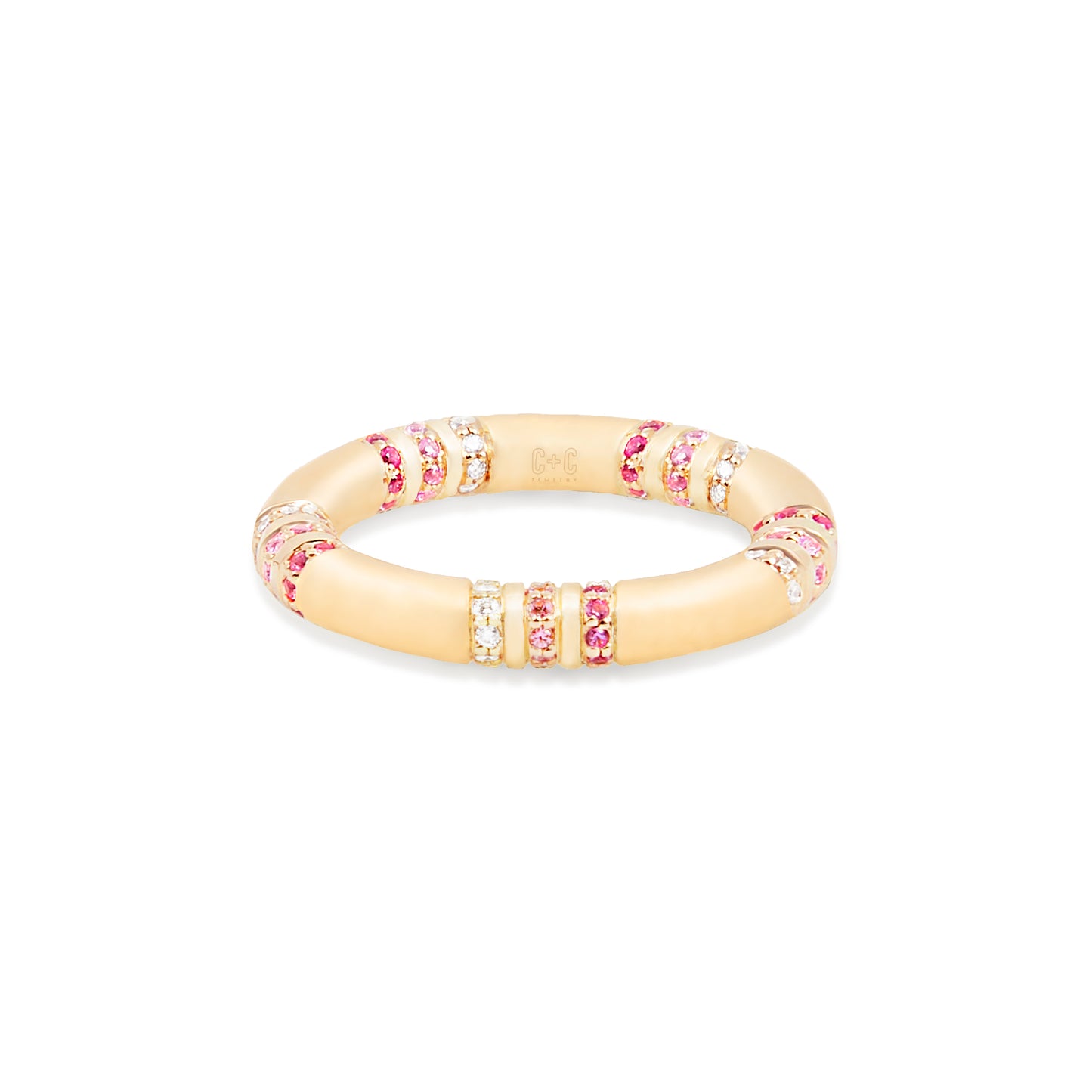 Crew Stacking Ring - Pink Sapphire & Diamond