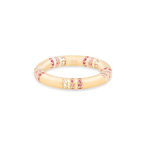 Crew Stacking Ring - Pink Sapphire & Diamond