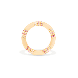 The Crew Stacking Ring - Pink Sapphire & Diamond