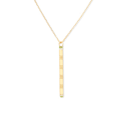 Crew Stick Pendant Necklace - Tsavorite & Diamond