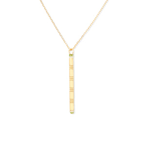 Crew Stick Pendant Necklace - Tsavorite & Diamond