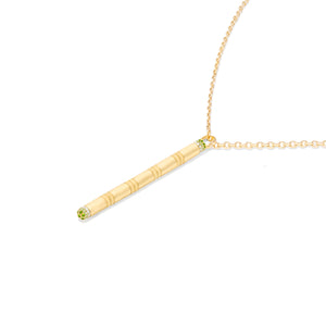 The Crew Stick Pendant Necklace - Tsavorite & Diamond