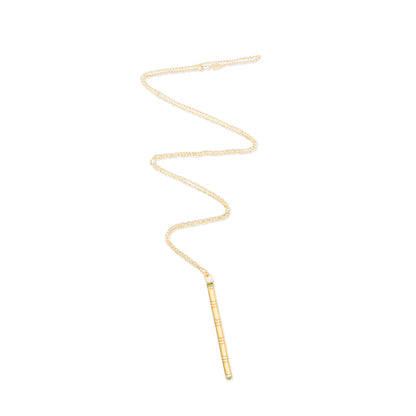 Crew Stick Pendant Necklace - Tsavorite & Diamond