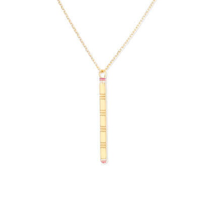 Crew Stick Pendant Necklace - Pink Sapphire & Diamond