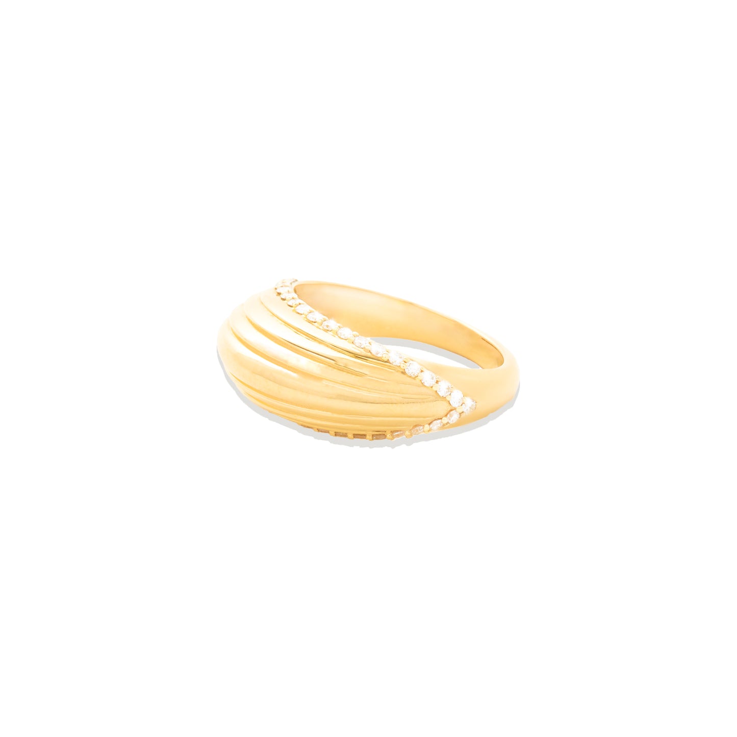 Found Ribbed Domed Ring