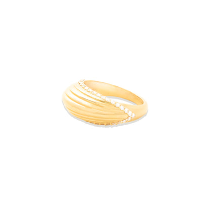 Found Ribbed Domed Ring